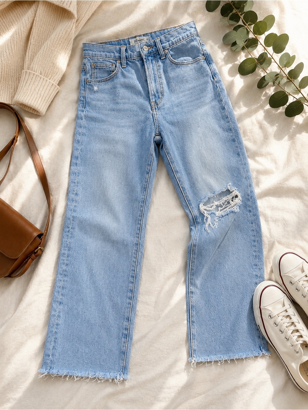 Madewell The Perfect Vintage Jean – Distressed Straight Leg Jeans Size 27
